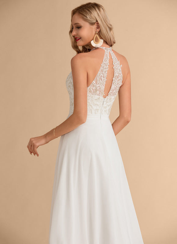 Robe Nuptiale Col Montant Fluide - gallery 6