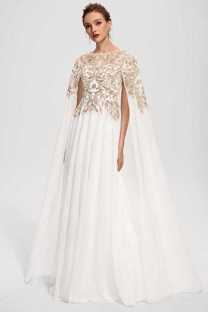 Robe De Soirée Élégante Avec Cape - gallery 2