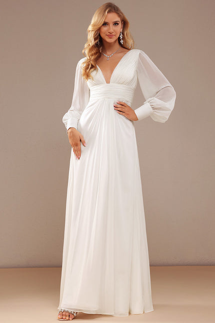 Robe Nuptiale Fluide À Manches Bouffantes - gallery 3