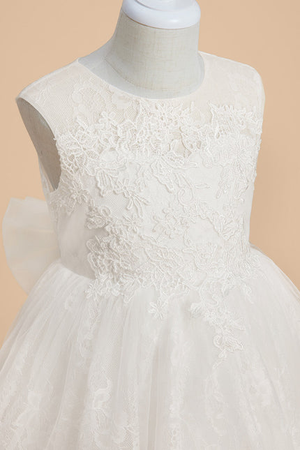 Robe Enfant Élégante En Tulle Fleuri - gallery 2