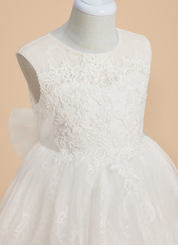 Robe Enfant Élégante En Tulle Fleuri - gallery 2