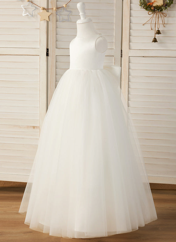 Robe Enfant Satin Avec Nœud - gallery 2