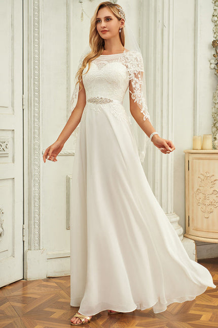 Robe Nuptiale Fluide Avec Cape - gallery 5