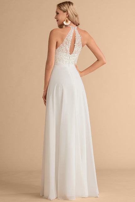 Robe Nuptiale Col Montant Fluide - gallery 3