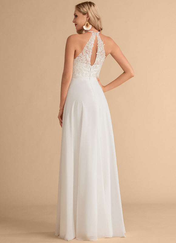 Robe Nuptiale Col Montant Fluide - gallery 3