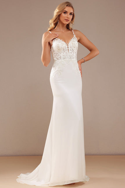 Robe De Mariée Moderne En Mousseline - gallery 4