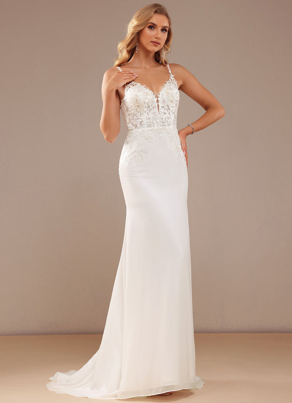 Robe De Mariée Moderne En Mousseline - gallery 4