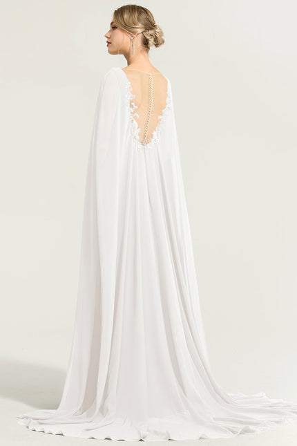 Robe Nuptiale Élégante Avec Cape - gallery 1