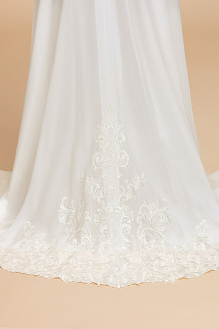 Robe Nuptiale Fluide À Manches Courtes - gallery 5