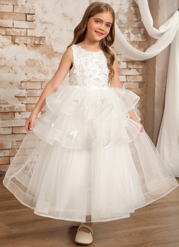 Robe Enfant Nuptiale À Volants - gallery 2