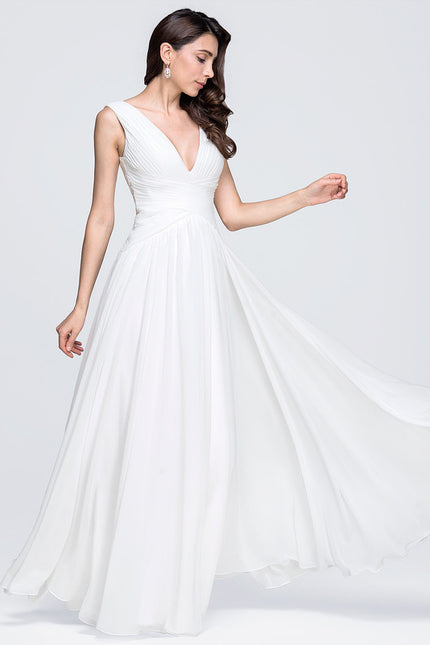 Robe Nuptiale Fluide Col V Élégant - gallery 4