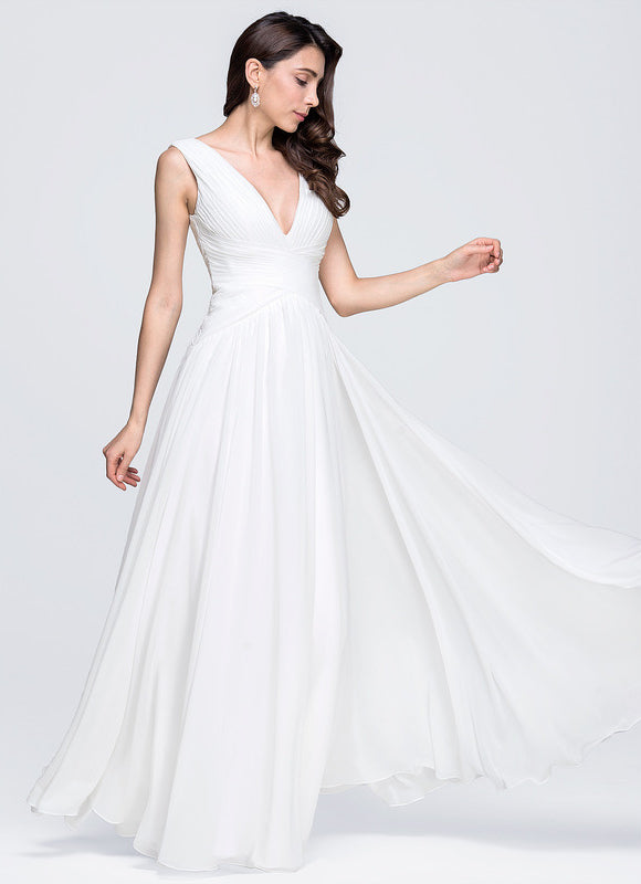 Robe Nuptiale Fluide Col V Élégant - gallery 4