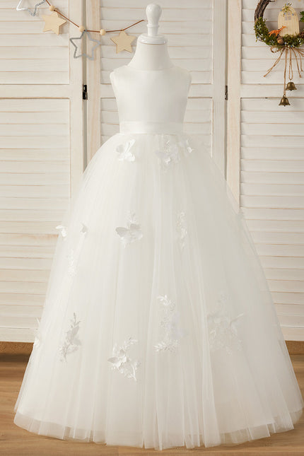 Robe Enfant Tulle Avec Motifs Floraux
