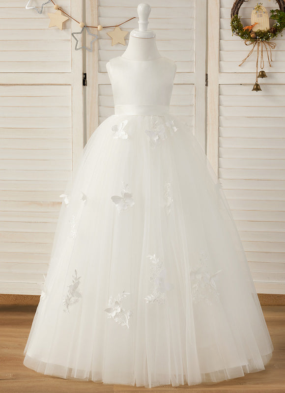 Robe Enfant Tulle Avec Motifs Floraux