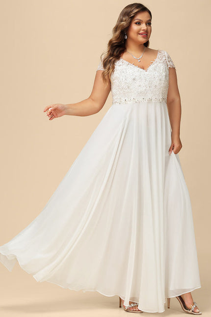 Robe Nuptiale Vaporeuse À Manches Courtes - gallery 9