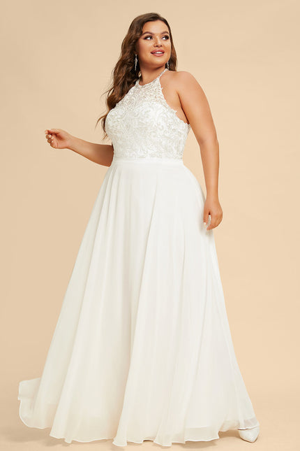 Robe Nuptiale Col Montant Fluide - gallery 9