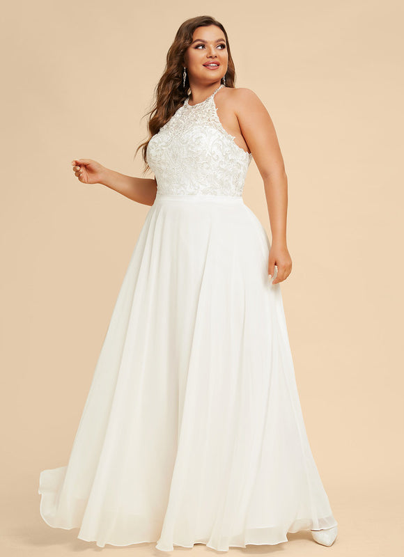 Robe Nuptiale Col Montant Fluide - gallery 9