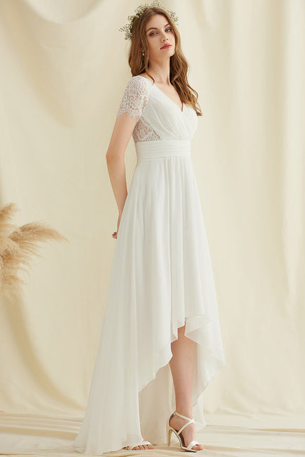 Robe Nuptiale Fluide À Dentelle - gallery 1