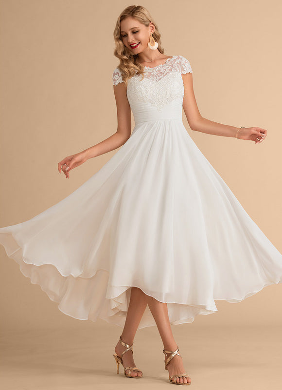 Robe Nuptiale Fluide À Dentelle.
