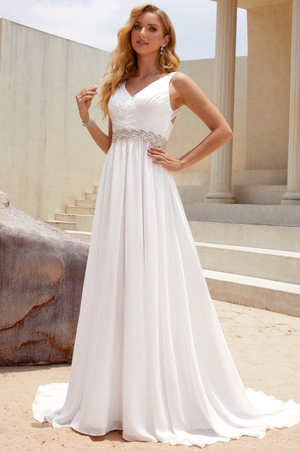 Robe Nuptiale Fluide À Traîne - gallery 1