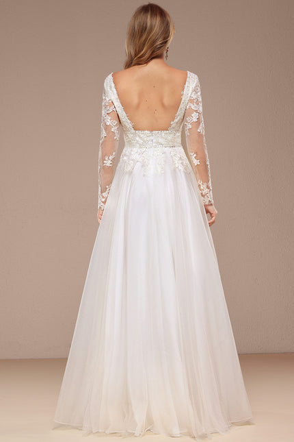 Robe Nuptiale Vaporeuse À Manches Longues - gallery 7