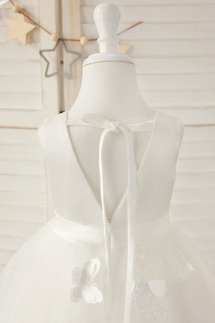 Robe Enfant Tulle Avec Motifs Floraux - gallery 1
