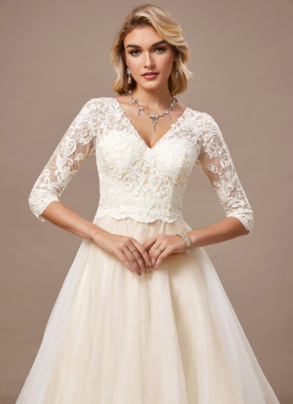 Robe Nuptiale Élégante À Manches Longues - gallery 4