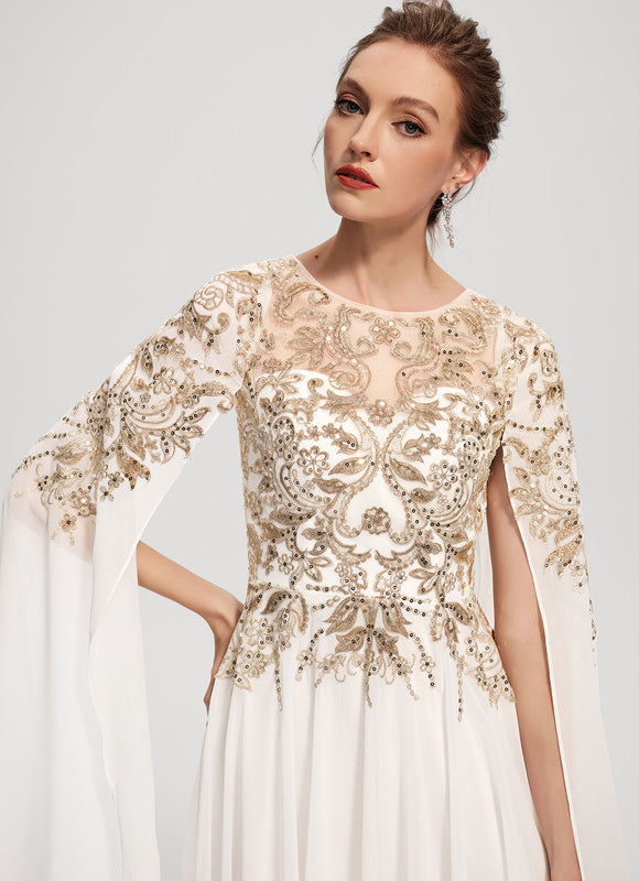 Robe De Soirée Élégante Avec Cape - gallery 1