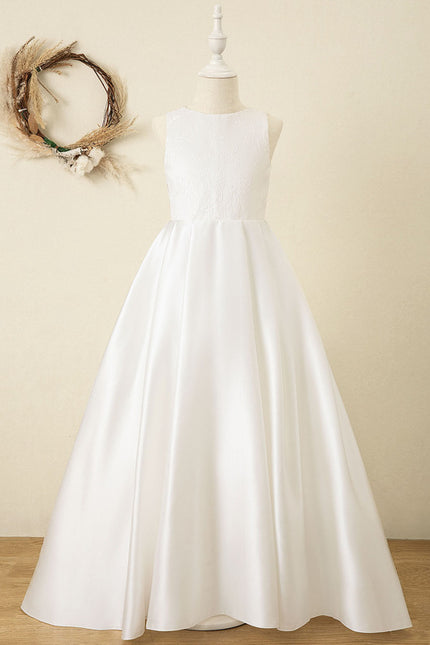 Robe Enfant Satinée Élégante À Traîne - gallery 3