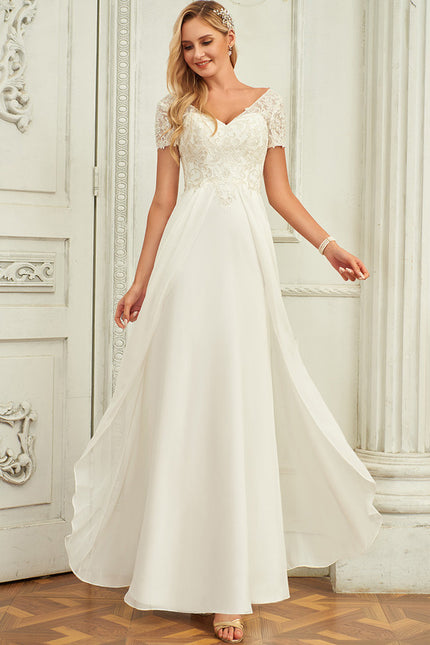 Robe Nuptiale Col V Romantique