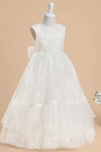 Robe Enfant Élégante En Tulle Fleuri - gallery 3