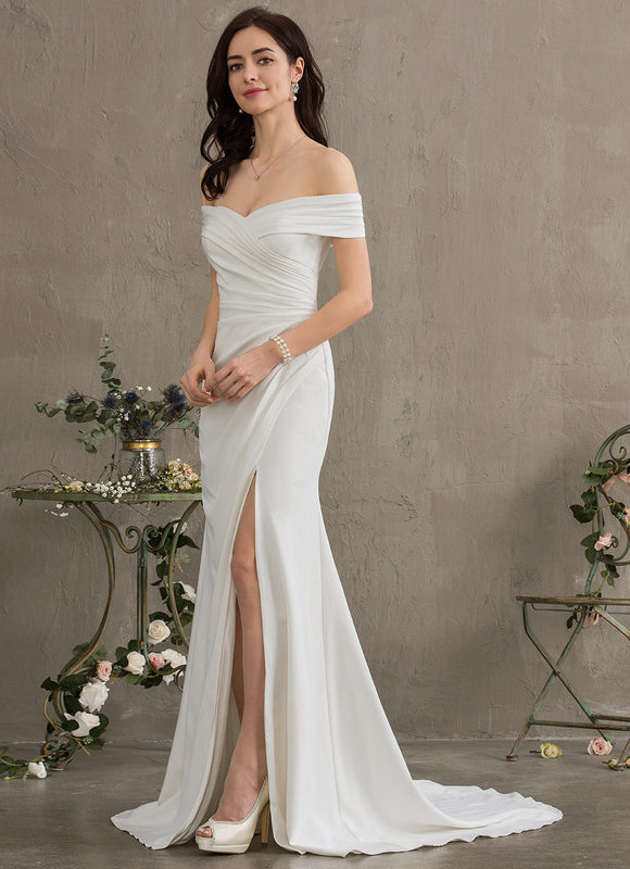 Robe Nuptiale Épurée À Fente - gallery 3