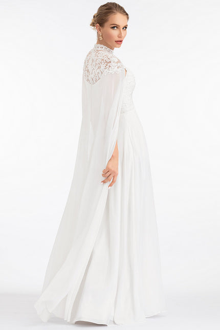 Robe Nuptiale Élégante Avec Cape - gallery 7