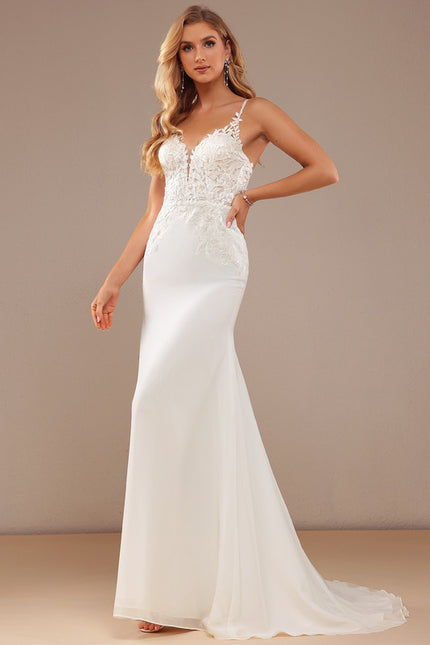 Robe De Mariée Moderne En Mousseline