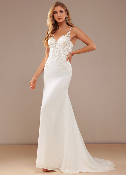 Robe De Mariée Moderne En Mousseline