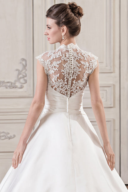Robe Nuptiale Satinée Élégante Col V - gallery 5