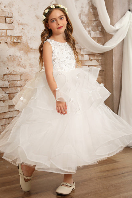 Robe Enfant Nuptiale À Volants - gallery 8