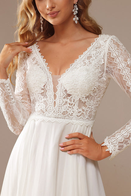 Robe Nuptiale Vaporeuse À Dentelle - gallery 5