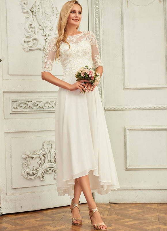 Robe Nuptiale Fluide À Manches Transparentes - gallery 5