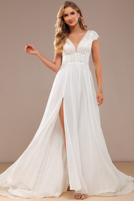 Robe De Mariée Fluide À Fente