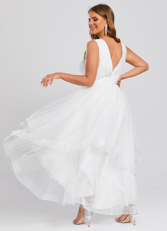 Robe Nuptiale Tulle Asymétrique Élégante - gallery 8
