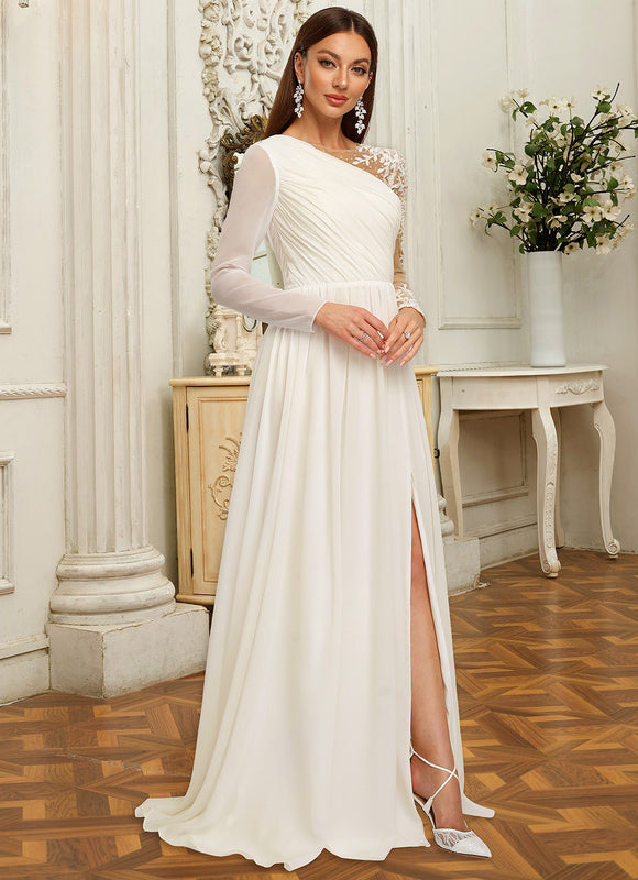 Robe Nuptiale Asymétrique Chic Élégante - gallery 1