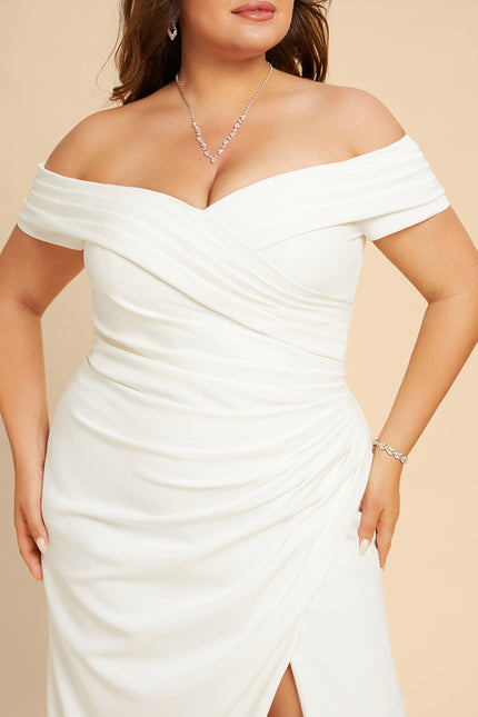 Robe Nuptiale Épurée À Fente - gallery 9