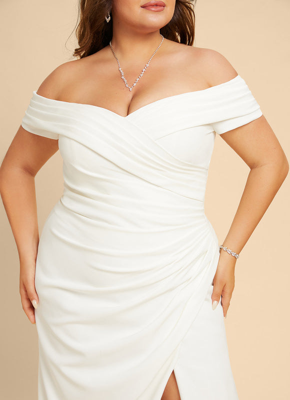 Robe Nuptiale Épurée À Fente - gallery 9