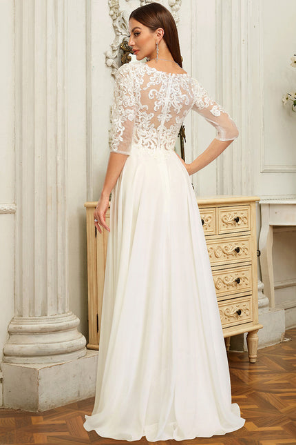 Robe Nuptiale Élégante À Manches Transparentes - gallery 4