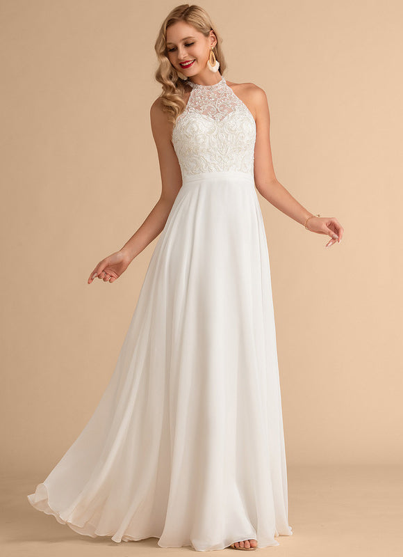 Robe Nuptiale Col Montant Fluide - gallery 2