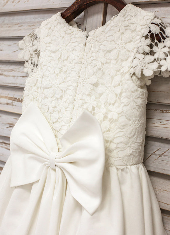 Robe Enfant Satinée Élégante Avec Nœud - gallery 1