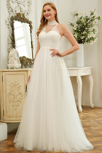 Robe Nuptiale Col Montant Romantique - gallery 2