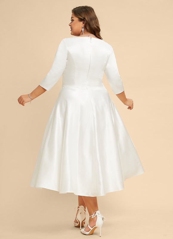 Robe Nuptiale Satinée Élégante Col V - gallery 5