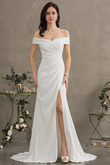 Robe Nuptiale Épurée À Fente - gallery 1